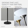 Adesso Black Torchiere Floor Lamp with Frosted White Shade –