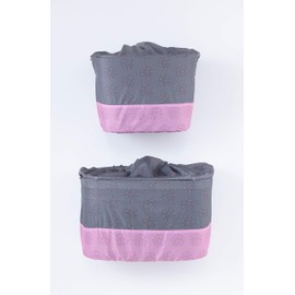 川住製作所(Kawasumi Seisakusyo) 自転車 でざいん前カゴカバー きんちゃくタイプ K-106FB グレー/ピンク