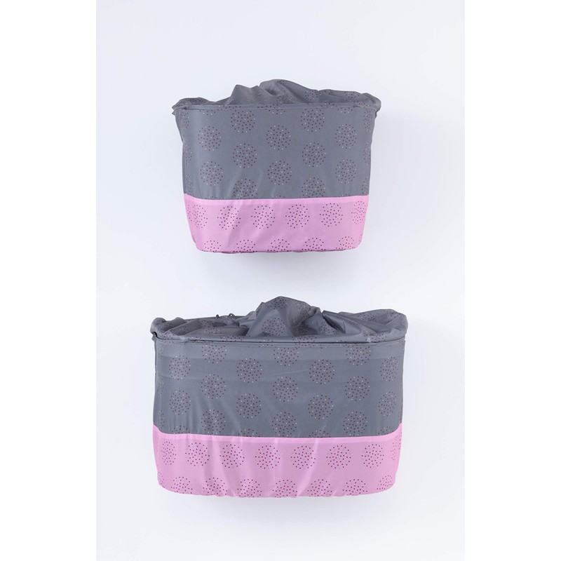 川住製作所(Kawasumi Seisakusyo) 自転車 でざいん前カゴカバー きんちゃくタイプ K-106FB グレー/ピンク