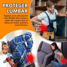 NINOMO Cinturón de Soporte Lumbar, Faja para Cargar Peso Hombre con Cuatro Tiras de Soporte, Diseñado con Tirantes, Envuelve la Cintura en 360, Puede Mejorar la Postura en el Trabajo(L)