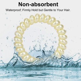 JessLab Spiral Hair Ties, 10 Pcs Traceless Phone Cord Hair Ties Spiral Bracelet Plastic Coil Hair Ties Ponytail Holders No-Damage Hair Accessory for Girls Women Ladies, Color Assorted, Set 36