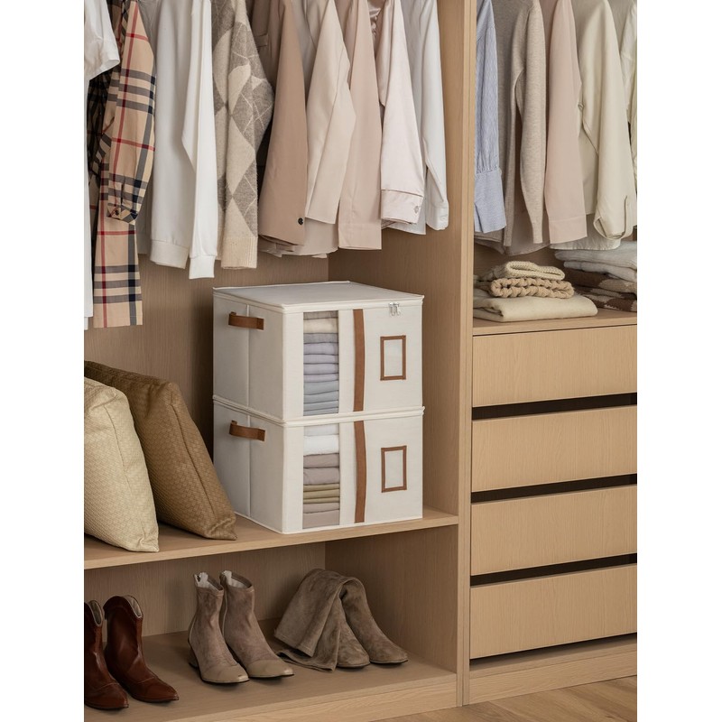 StorageWorks 2-Pack Bed Sheet Organizers and Storage, Foldable Bedsheet Holder