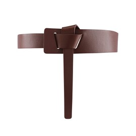 CHIC DIARY Women Fashion Knot Belt for Dress Jeans PU Leather Tie Waist Belt No Buckle Cinch Belt (Brown)