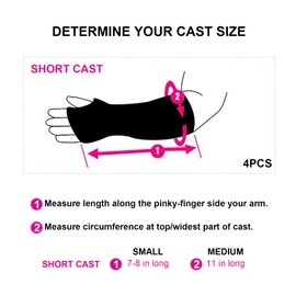 4 Pack Arm Cast Cover Elastic Short Cast Covers Protector Arm Sling Sleeve Cast Decorations for Bath Shower Cast Wound Covers Washable Cover 11 Inch Length x 9-11 Inch Circumference (Floret)