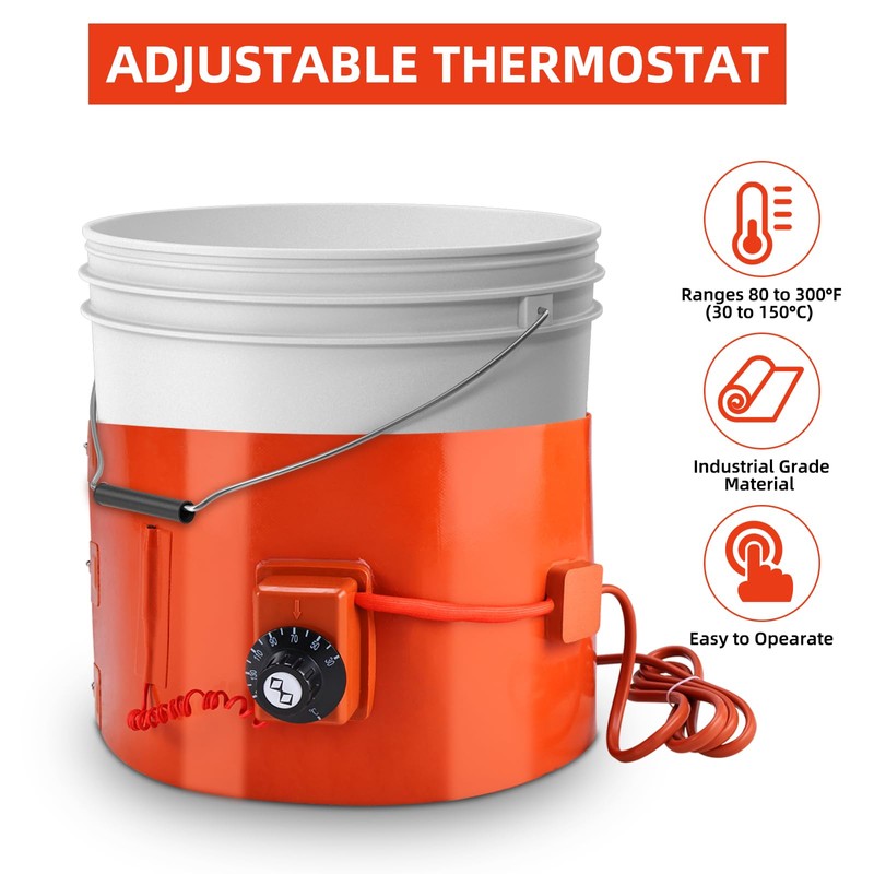 NORJIN Metal Drum Heater, Bucket Heater 5 Gallon, 120V 800