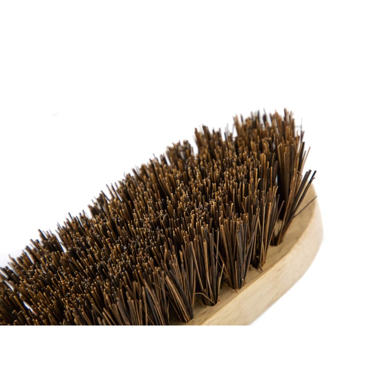 Holz-Scheuerbürste, strapazierfähig, Handschrubber, Holz, mit steifen natürlichen Bassine-Borsten, 4 Stück