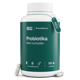Probiotika für Männer | Hochdosiert 6 Mrd KBE–120 magensaftresistente Kapseln | Darmkur, Haarausfall, Verdauung, Hormonbalance | 6 Bakterienstämme | 4 Monate | Patentierte Synbalance®-Mischung