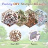 4 Sets DIY 3D House Stickers,Funny Cute Cartoon Scene Stickers,