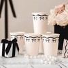 Cream Paper Cups with Black Bows – Pack of 6