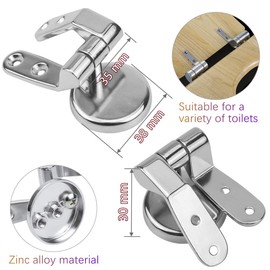 Toilet Seat Fittings Zinc Alloy Toilet Seat Replacement Hinge Toilet Seat Hardware for Most Toilet Seats(2 Pcs)