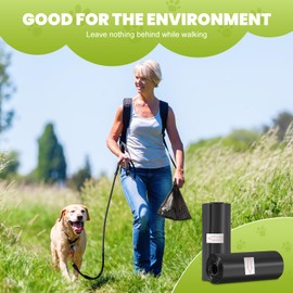 Diboniur Pack of 600 Dog Waste Bags, Black Waste Bags for Dogs, Robust and Leak-Proof, Fragrance-Free (40 Rolls, 15 per Roll)