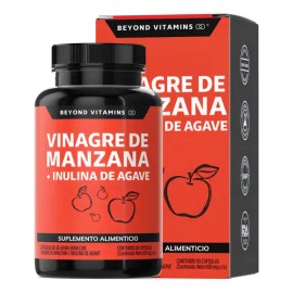 Vinagre De Manzana Con Inulina De Agave - 60 Cápsulas De 600 Mg  Sin Saborizante  Vitaminas Mujer  Hombre - Gomitas Vinagre Manzana Capsulas - Apple  