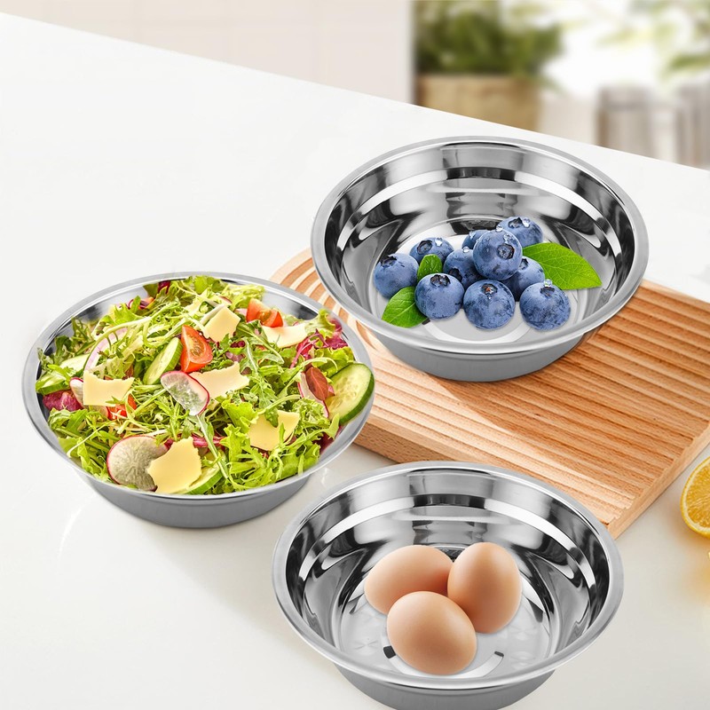 NYSUZHOUJI Deep Mixing Bowl, Stainless Steel Bowl, Salad Bowl for