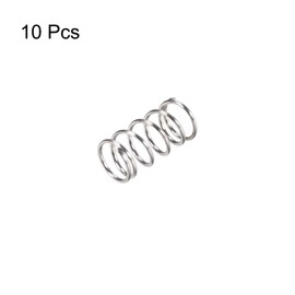 sourcing map Compression Spring,304 Stainless Steel,5mm OD,0.5mm Wire Size,5.5mm Compressed Length,10mm Free Length,7.8N Load Capacity,Silver Tone,10pcs