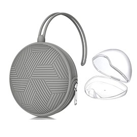 Smlpuame Pacifier Holder Case,BPA Free Portable Pacifier Storage Container,Silicone Baby Pacifier Cover Pouch for Diaper Bag Stroller,Travel Outdoor Activities,Easy to Clean(Grey)