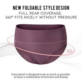 Mama Cotton Maternity Underwear Women's Foldable Pregnancy Panties Under The Bump Maternity Briefs (C 6 Pack, L)