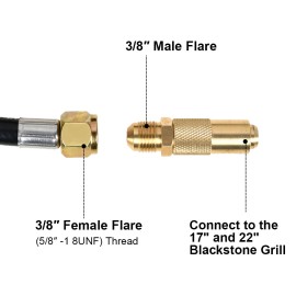 AOMINOHOMA 12 FT LP Propane Quick Connect Hose Gas Grill Hose for Appliance 3/8 Female USA