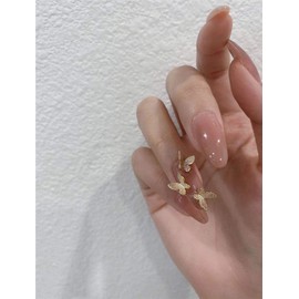 Set of 24 3D Peony Decoration Nail Tips Date Nails Fake Nails