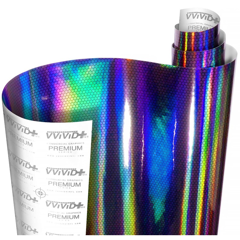 VViViD+ Hex Holographic Chrome Car Wrap Vinyl (10ft x 5ft)