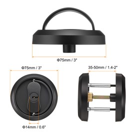 PATIKIL Stainless Steel Deadbolt Lock, Single Cylinder Dead Bolt Locks Modern Round Dead Lock for Exterior Keyed Front Entry Door Pick Resistant Security, Black