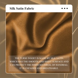 ONEDIAN Purse Organizer Insert, Silk Satin Inner Liner Bag for Anjou Mini Bag Organizer Zipper Inside Storage Bag Organizer Insert