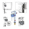 Double Flush Valve with Cable, Universal Cistern Filling Valve, Drain