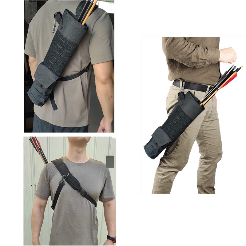 KRATARC Archery Lightweight Back Arrow Quiver Dual Use Foldable Compact