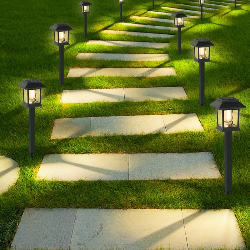 Greluna Solar Lights Outdoor,12 Pack 3000K Waterproof Auto On/Off Solar