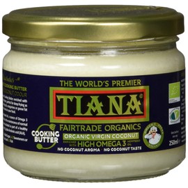 TIANA Organic Omega-3 Virgin Coconut Cooking Butter, Plant Based Omega-3 Superfood (250ml Pack of 2)