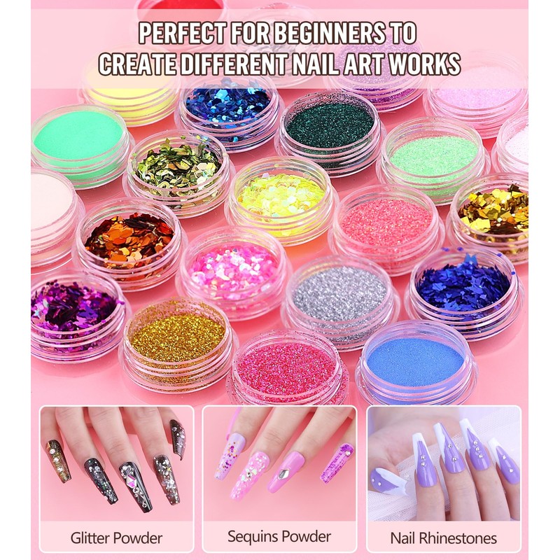 Acrylic Nail Kit with Drill and UV Light, Nail Kit