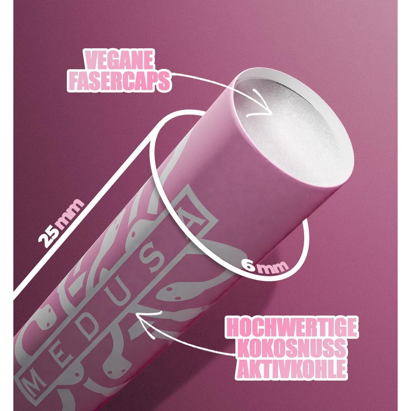 Medusafilters 100 Premium Activated Carbon Filters Slim Diameter 6 mm