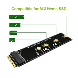 M.2 NVME SSD Convert Adapter Card,NGFF M.2 NGFF M-Key AHCI SSD Convert Card for Upgrade MacBook Air Pro Retina A1465 A1466 A1398 A1502 (2013-2017 Year)