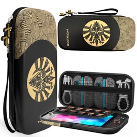 CHIKIXSON Switch 2 Bag, Carry Case for Switch 2 (2025), Storage 10 Game Cards, Theme Zipper, Black, Blacka, Transparent
