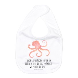Mr. & Mrs. Panda Squid Baby Bib, White