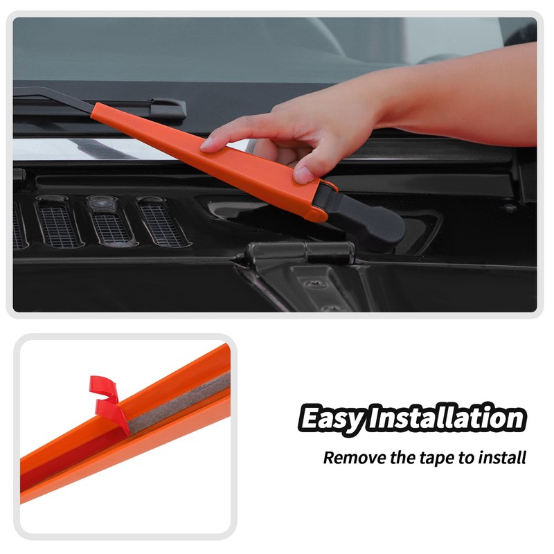 JeCar 10pcs Orange Windshield Wiper Covers Trim Kit for 2007-2018