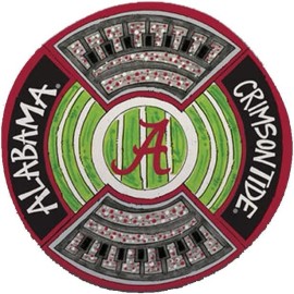 Magnolia Lane 20251 Alabama Round Stadium Platter, 13.5-inch Diameter