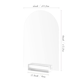 4x6 Inch Frosted Arch Acrylic Sign with Clear Stand-10 Pack Frosted Arched Acrylic Blank Table Signs with Holder, DIY Arch Sign Blank for Wedding Table Numbers