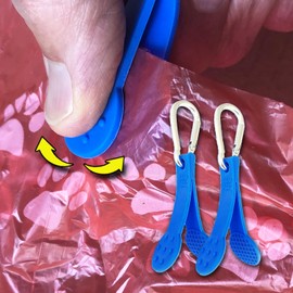 Dog Poop Bag Opener and Grocery Produce Bag Opener - Two Pack - Easily Open Slippery Bags Works With Gloves