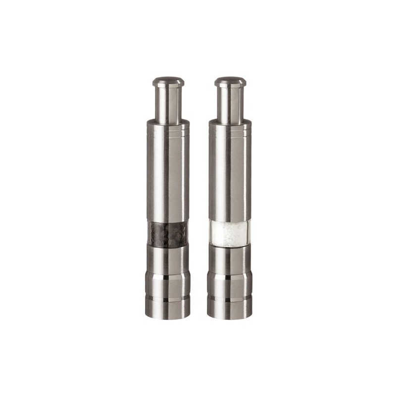 Fletchers' Mill Stainless-Steel Pump and Grind Salt or Pepper Mill,