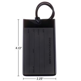 2 Packs Colorful Flexible Travel Luggage Tags for Baggage Bag/Suitcases - Name ID Labels Set for Travel - Black