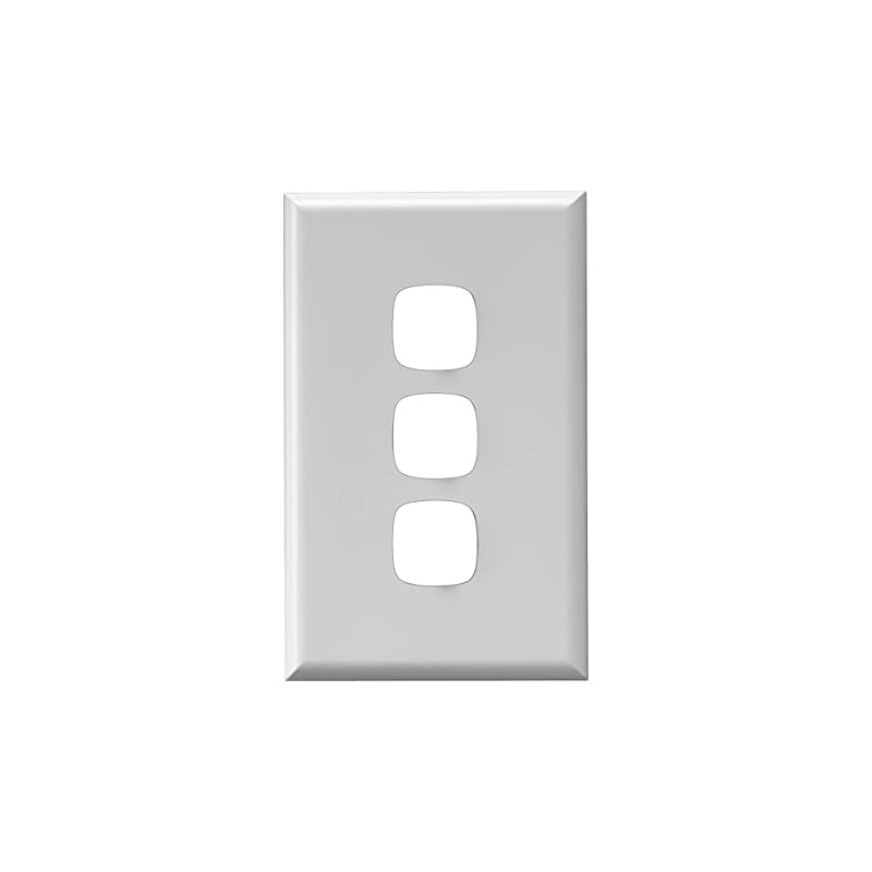 HPM Excel 3 Gang Light Switch Cover Plate, White