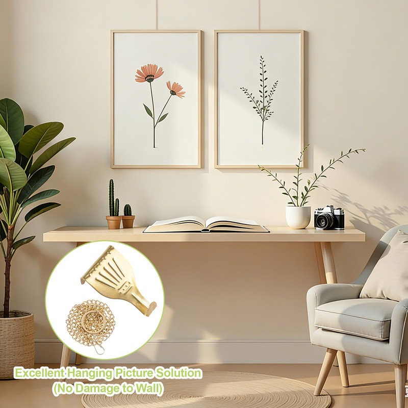 UFURMATE Picture Hanging Kit 6Pcs Picture Rail Hooks with 6Pcs