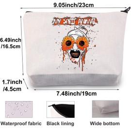 BWWKTOP Clown Movie Cosmetic Makeup Bag Movie Fans Gifts Horror Movie Zipper Pouch For Women Girls, sunflower M bag w, Bag