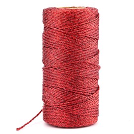 KINGLAKE Cord Red 1.5 mm, Yarn 100 m, Red Cord, DIY Craft Cord, Inelastic for Crafts, Wedding Decoration, Christmas Decoration or Packaging