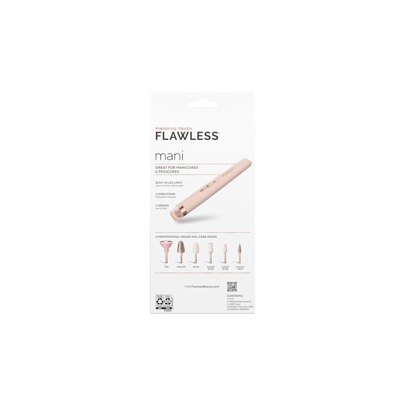 Finishing Touch Flawless Salon Nails Kit, Electronic Nail File and