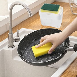 ciciglow Dish Soap Dispenser, 2in1 Kitchen Push Soap Dispenser with Sponge Holder for Hand Washing Kitchen Sink Dishwashing Soap Dispenser (White), ciciglow6nvqzhk0rx-11