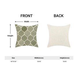 Yxuiyal Boho Pillow Covers 18x18 Set of 2 Sage Green Geometric Pattern Throw Pillow Covers Outdoor Decoration Modern Abstract Bohemian Decorative Pillowcase Farmhouse Linen Cushion Case for Home Sofa