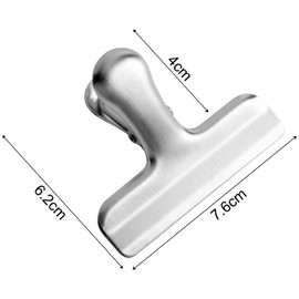 TAOTOO Book Clips, Stainless Steel Clips, Large, 6 Pieces, Rust Resistant, 3.0 x 2.4 inches (7.6 x 6.2 cm), Chevron Kump, Textbook, Music Score Paper, Food Storage, Stylish, Commercial Use, Home, School, Super Strong, Silver