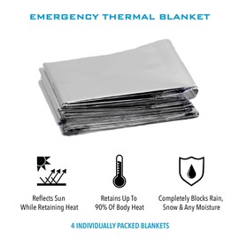 Clutch Outdoors Emergency Thermal Blanket, Orange