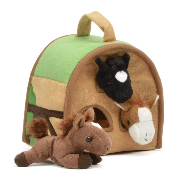 Unipak Farm House with Black, Brown and Spotted Horse Finger